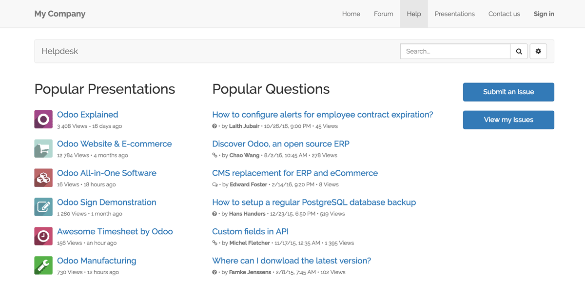 HELPDESK - ODOO TRAINING